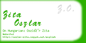 zita oszlar business card